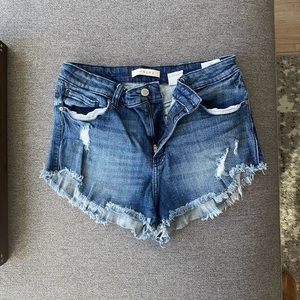 Dark wash jean shorts